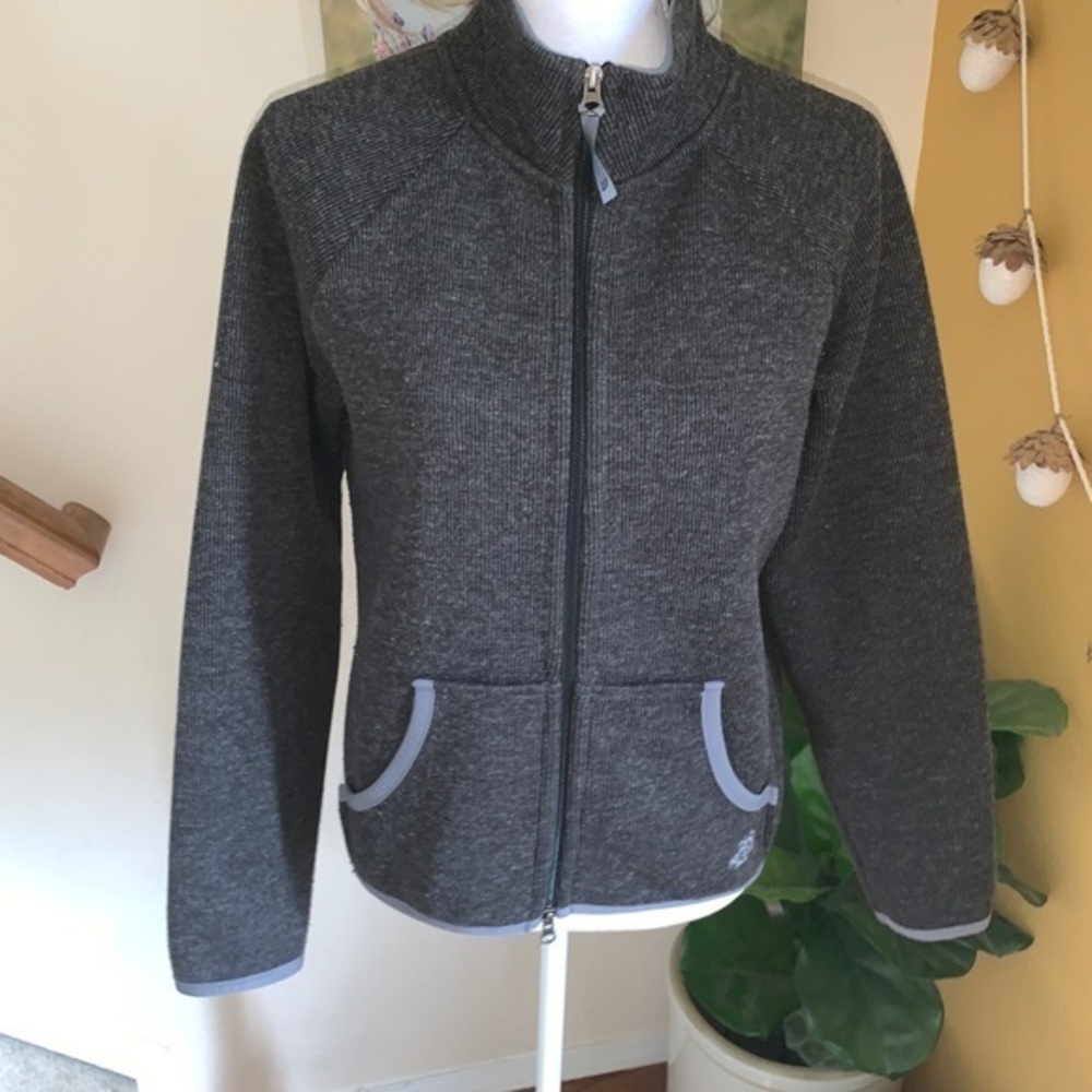The North Face Brown wool sweater zip jacket M